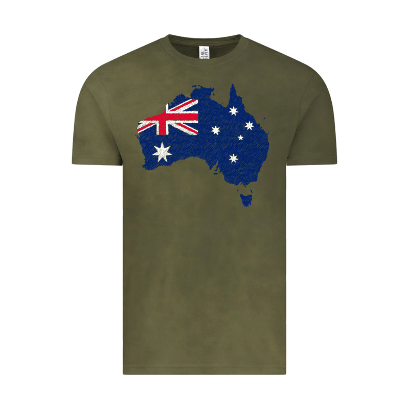 Australia Map Flag Drawing Line Art Vintage Tee by linhVisuals | Teevron