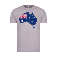 Vintage Zinc Australia Map Flag Drawing Line Art Vintage Tee - linhVisuals