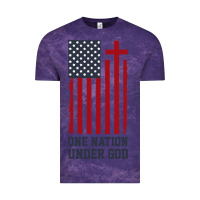 Cloud Purple american flag one nation under god Vintage Tee - linhVisuals