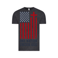 Vintage Black american flag one nation under god Vintage Tee - linhVisuals