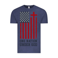 Vintage Denim american flag one nation under god Vintage Tee - linhVisuals