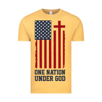 Vintage Mustard american flag one nation under god Vintage Tee - linhVisuals