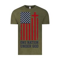 Vintage Olive american flag one nation under god Vintage Tee - linhVisuals