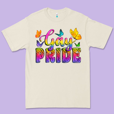 Gay Pride With Butterfly Premium Tee Designed By Bundleandbundleshop