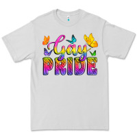Dove Grey Gay Pride With Butterfly Premium Tee - BundleAndBundleShop