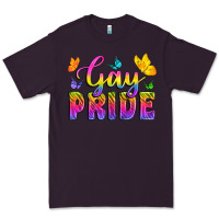 Plum Gay Pride With Butterfly Premium Tee - BundleAndBundleShop