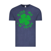 Vintage Denim kiss me im irish funny saint patrick day womens Vintage Tee - linhVisuals