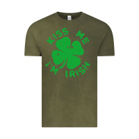 Vintage Olive kiss me im irish funny saint patrick day womens Vintage Tee - linhVisuals