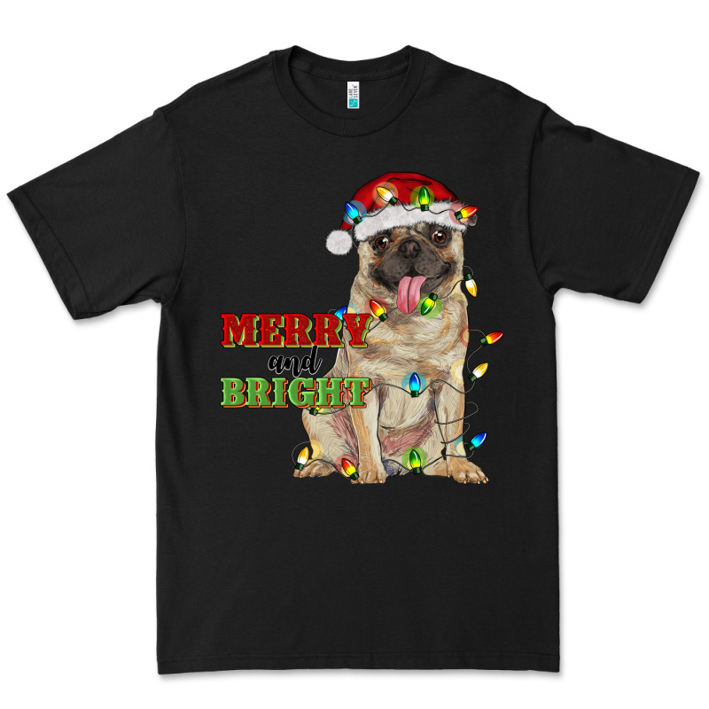 Merry And Bright Pug Premium Tee by RanaPortraitStore | Teevron
