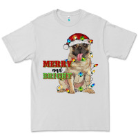 Dove Grey merry and bright pug Premium Tee - RanaPortraitStore