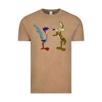 Vintage Coffee coyote and the road runner Vintage Tee - linhVisuals