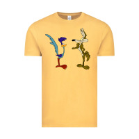 Vintage Mustard coyote and the road runner Vintage Tee - linhVisuals