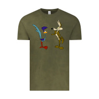 Vintage Olive coyote and the road runner Vintage Tee - linhVisuals