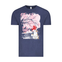 Vintage Denim japan t  shirt sakura cat t  shirt Vintage Tee - linhVisuals