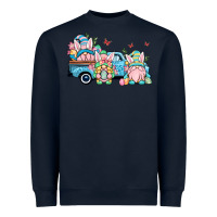 Navy Easter gnomes truck Heavyweight Sweatshirt - OliviaCreatesArt