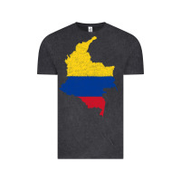 Vintage Black colombia Flag Map Drawing Line Art Vintage Tee - linhVisuals