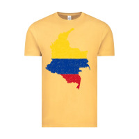 Vintage Mustard colombia Flag Map Drawing Line Art Vintage Tee - linhVisuals