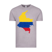 Vintage Zinc colombia Flag Map Drawing Line Art Vintage Tee - linhVisuals
