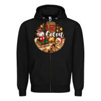 Black Hot Cocoa With Cat Zipper Hoodie - FaDigitalArtStudio