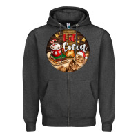 Charcoal Heather Hot Cocoa With Cat Zipper Hoodie - FaDigitalArtStudio