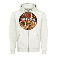 Oatmeal Heather Hot Cocoa With Cat Zipper Hoodie - FaDigitalArtStudio