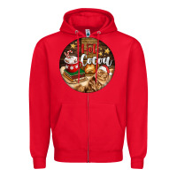 Red Hot Cocoa With Cat Zipper Hoodie - FaDigitalArtStudio