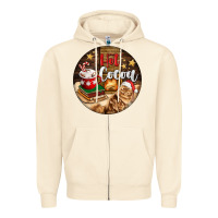 Sandshell Hot Cocoa With Cat Zipper Hoodie - FaDigitalArtStudio