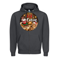 Smoke Hot Cocoa With Cat Zipper Hoodie - FaDigitalArtStudio