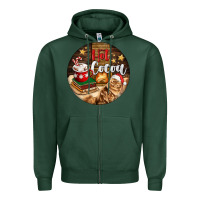 Sports Green Hot Cocoa With Cat Zipper Hoodie - FaDigitalArtStudio