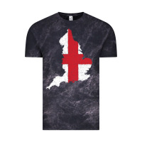 Cloud Black england Flag Map Drawing Line Art Vintage Tee - linhVisuals