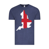 Vintage Denim england Flag Map Drawing Line Art Vintage Tee - linhVisuals