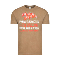 Vintage Coffee bacon apparel t  shirt i'm not addicted to bacon we were just in a com Vintage Tee - linhVisuals