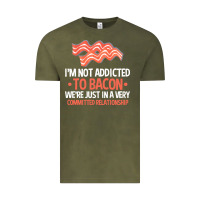 Vintage Olive bacon apparel t  shirt i'm not addicted to bacon we were just in a com Vintage Tee - linhVisuals