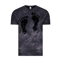 Cloud Black 70's footprints   footprint Vintage Tee - linhVisuals