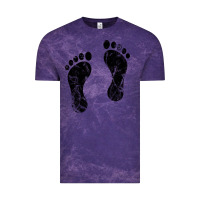 Cloud Purple 70's footprints   footprint Vintage Tee - linhVisuals