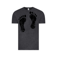 Vintage Black 70's footprints   footprint Vintage Tee - linhVisuals