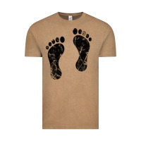 Vintage Coffee 70's footprints   footprint Vintage Tee - linhVisuals