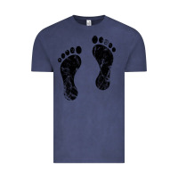 Vintage Denim 70's footprints   footprint Vintage Tee - linhVisuals