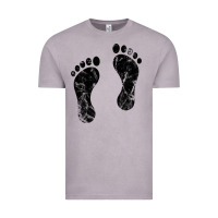 Vintage Zinc 70's footprints   footprint Vintage Tee - linhVisuals