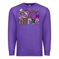Purple wife mom nurse Premium Sweatshirt - SublimationCraftShop