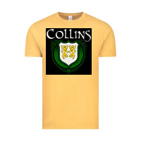 Vintage Mustard collins family irish coat of arms Vintage Tee - linhVisuals