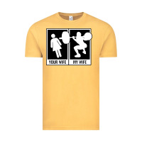 Vintage Mustard your wife my wife weightlifting Vintage Tee - linhVisuals