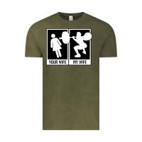 Vintage Olive your wife my wife weightlifting Vintage Tee - linhVisuals
