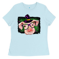 Baby Blue pig halloween Ladies Tee - RanaPortraitStore