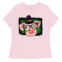 Bubblegum Pink pig halloween Ladies Tee - RanaPortraitStore