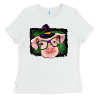White pig halloween Ladies Tee - RanaPortraitStore
