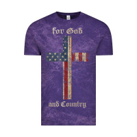 Cloud Purple for god and country cross american flag faith us patriotic tank top Vintage Tee - linhVisuals
