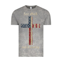Cloud Rock for god and country cross american flag faith us patriotic tank top Vintage Tee - linhVisuals