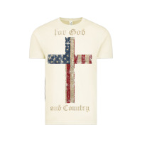 Vintage Arctic for god and country cross american flag faith us patriotic tank top Vintage Tee - linhVisuals