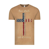 Vintage Camel for god and country cross american flag faith us patriotic tank top Vintage Tee - linhVisuals
